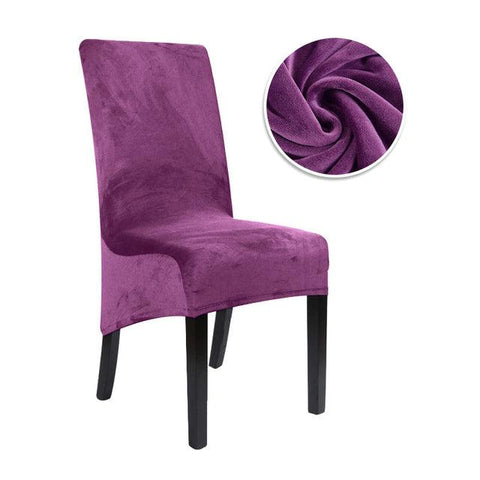 1/2/4/6 Pcs Velvet Fabric Chair Cover Special Large Spandex Cheap Long Back Chair Covers XL Size Seat Cover For Dining Room Home - ElitShop