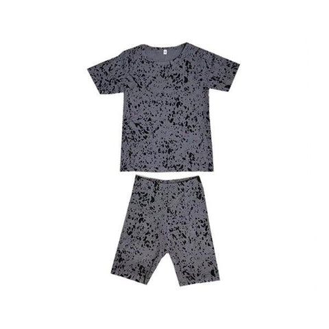 12M to 8 years baby kids boys girls summer geometri print cotton casual top with shorts 2 pcs sleepwear set children loungewear - ElitShop
