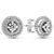 925 Sterling Silver Earring Sparkling Double Halo Forget Me Not Domed Golden Heart Stud Earrings For Women Pandora DIY Jewelry