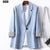 Blazers Women Trendy Patchwork Korean Chic Spring Loose Pockets Ladies Elegant Coats Single Button Minimalist Tops Plus Size 4XL
