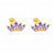 CANNER 2pcs Purple Zircon Enamel 925 Sterling Silver Piercing Stud Earrings Gold Color Ear Studs Cartilage Women Earings Jewelry