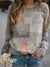 Casual Autumn Women Patchwork Sweatshirt Loose Long Sleeve Women Printed Tops Spring Elegant Ladies Street Gray Clothes Hoodie