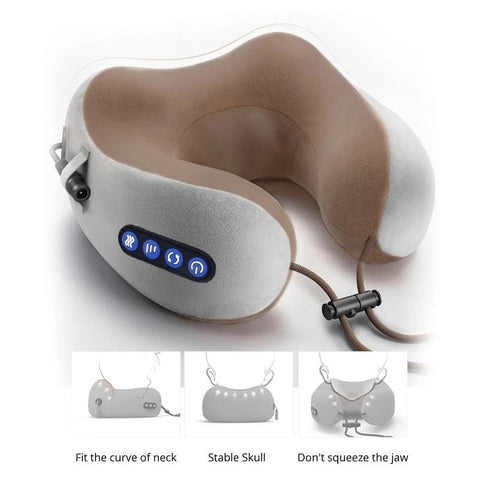U Shaped Massage Pillow Electric Neck Massager Multifunctional Portable Shoulder Cervical Massager Outdoor Home Relaxing Massage - ElitShop