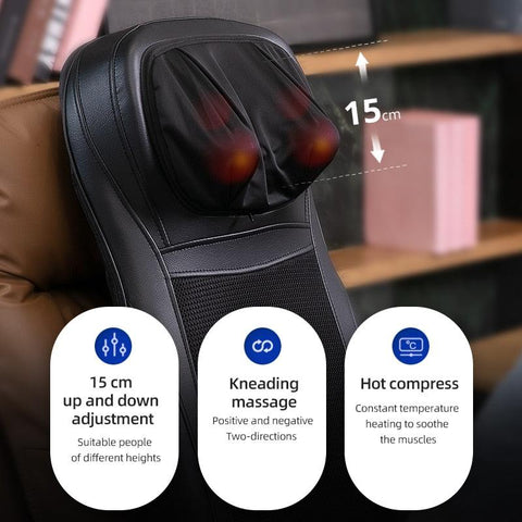 MARESE Electric Back Massager Cervical Heating Neck Waist Shiatsu Seat Cushion Household Whole Body Kneading Massage For Chair - ElitShop