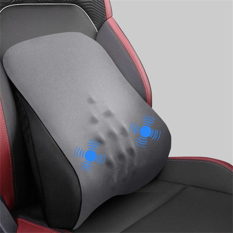 Car Electric Massage Lumbar Cushion Fast Rebound Memory Foam Back Massage Cushion Relax Support Relieve Fatigue During Driving - ElitShop