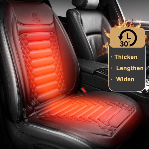 Car Heated Seat Cover 12/24V 30‘ Fast Heating Seat Cushion Universal Car Seat Heater Durable Cloth Thicken Car Heating Pad - ElitShop