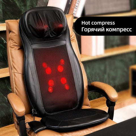MARESE Electric Back Massager Cervical Heating Neck Waist Shiatsu Seat Cushion Household Whole Body Kneading Massage For Chair - ElitShop