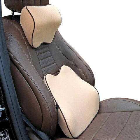 Memory Foam Car Back Support Massage Lumbar Support Cushion Ergonomic Waist Neck Rest Pillow for Auto Seat Office Chair - ElitShop
