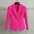 HIGH STREET 2022 Stylish Designer Blazer Women&#39;s Classic Double Breasted Metal Buttons Slim Fitting Blazer Jacket Hot Pink