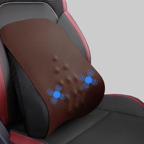 Car Electric Massage Lumbar Cushion Fast Rebound Memory Foam Back Massage Cushion Relax Support Relieve Fatigue During Driving - ElitShop