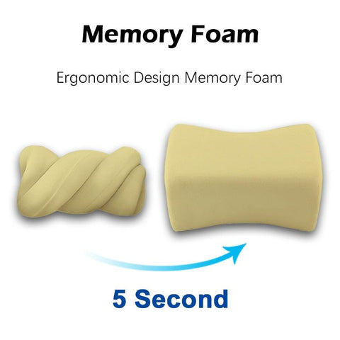 Memory Foam Car Back Support Massage Lumbar Support Cushion Ergonomic Waist Neck Rest Pillow for Auto Seat Office Chair - ElitShop