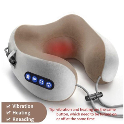 U Shaped Massage Pillow Electric Neck Massager Multifunctional Portable Shoulder Cervical Massager Outdoor Home Relaxing Massage - ElitShop