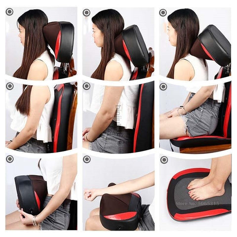 Full automatic cervical vertebra waist back cushion household full body massager small massage pad elderly massage chair - ElitShop