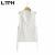 LTPH streetwear casual women blazer vest solid single button sleeveless cardigan outwear Lace up split suit coat 2021 autumn new