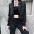 New Ins Women Punk Gothic Black Blazer Harajuku Streetwear Metal Chain Patchwork Suit Office Ladies Commute Short Coat 2022