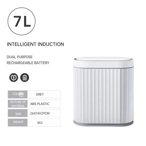 NEW2023 7L Smart Sensor Trash Bin Kitchen Home Automatic Trash Can for Bedroom Bathroom HouseholdToilet Waterproof Garbage Bin W - ElitShop