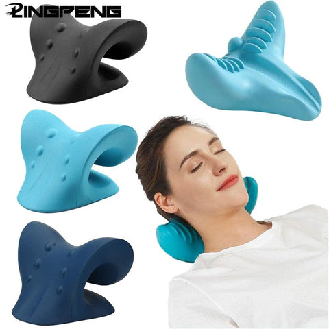 Neck Shoulder Stretcher Relaxer Cervical Chiropractic Traction Device Massage Pillow for Pain Relief Cervical Spine Alignment - ElitShop