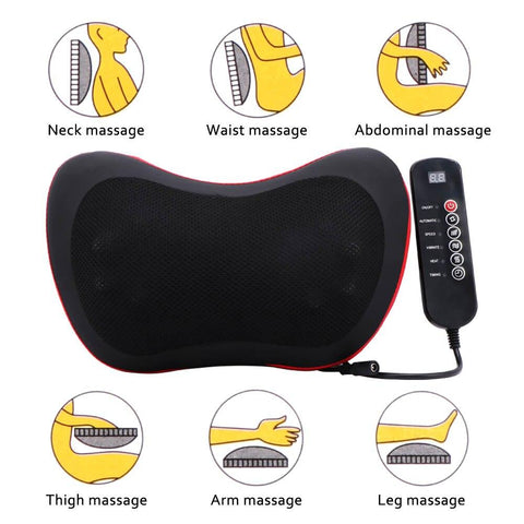 Massage Pillow Vibrator Electric Shoulder Back Heating Kneading Infrared Therapy Pillow Shiatsu Neck Relaxation Massager - ElitShop
