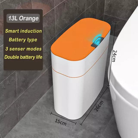 NEW2023 13/16L Smart with Lid Garbage Bin High-tech Induction Storage Bucket Bathroom Deodorant Waterproof Trash Can Household T - ElitShop