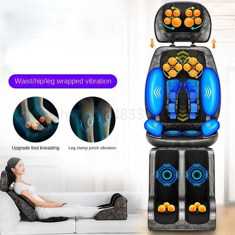 Electric Vibrating Full Body Massage Cushion Neck Back Waist Hip Leg Massage Chair Heating Massage Muscle Stimulator 220V - ElitShop