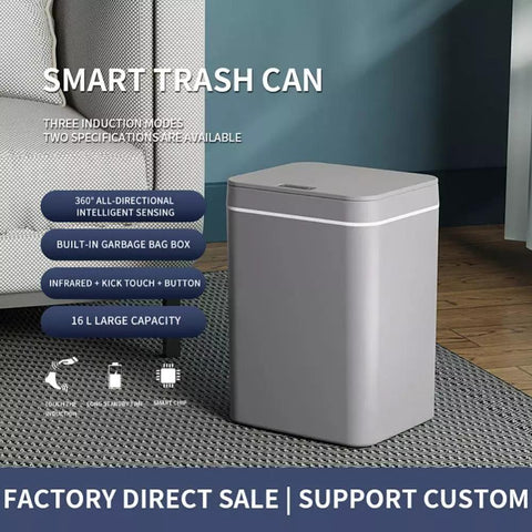 NEW IN 14L Smart Sensor Trash Can Automatic Household Trash Bin Bathroom Storage Bucket Toilet Waterproof Plastic Bucket With Li - ElitShop