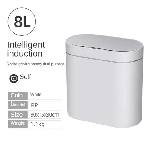 NEW2023 7/8L Smart Sensor Trash Bin Electronic Automatic Kitchen Bathroom Toilet Bedroom Waterproof Trash Can Narrow Seam Storag - ElitShop