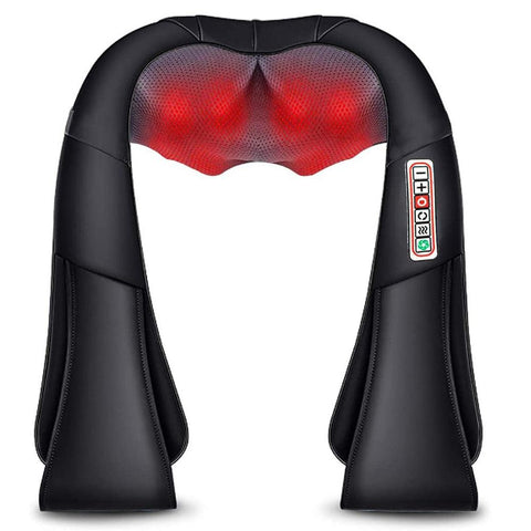 3D kneading Shiatsu Cervical Back Neck Massager Shawl Electric Roller Heat Device Manual China Home Car Shoulder Massage - ElitShop
