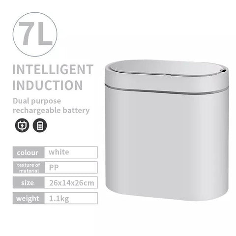 NEW2023 7L Smart Sensor Trash Can Home Luxury Trash Bin Electronic Automatic Bathroom Toilet Rubbish Bin Kitchen Big Waterproof - ElitShop