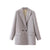 Tangada Women Khaki Blazer Coat Vintage Notched Collar Pocket 2022 Fashion Female Casual Chic Tops DA02