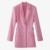 VGH Green Patchwork Diamond Blazer For Women Notched Long Sleeve Backless Hollow Out Casual Straight Blazers Female 2022 Fashion