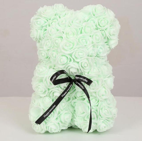 Artificial Flowers 25cm Rose Bear Girlfriend Anniversary Christmas Valentine&#39;s Day Gift Birthday Present For Wedding Party - ElitShop