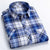 Checkered shirts for men Summer short sleeved leisure slim fit Plaid Shirt square collar soft causal male tops with front pocket