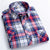 Checkered shirts for men Summer short sleeved leisure slim fit Plaid Shirt square collar soft causal male tops with front pocket