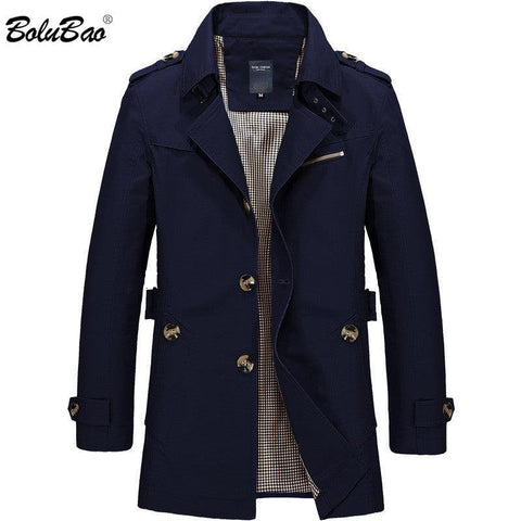 BOLUBAO New Men Fashion Jacket Coat Spring Brand Men&#39;s Casual Fit Wild Overcoat Jacket Solid Color Trench Coat Male - ElitShop