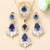 African Jewelry Sets Dubai Yellow Gold Color Wedding Accessories Blue Cubic Zirconia 6-Colors Bracelet And Ring Sets