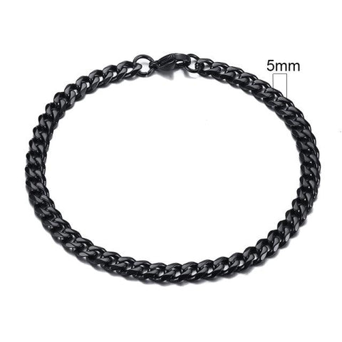 Vnox Basic 3/5/7/9/11mm Wide Curb Cuban Link Chain Bracelets for Men Women Jewelry Anti Allergy Stainless Steel Wristband Gifts - ElitShop