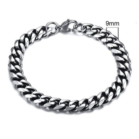 Vnox Basic 3/5/7/9/11mm Wide Curb Cuban Link Chain Bracelets for Men Women Jewelry Anti Allergy Stainless Steel Wristband Gifts - ElitShop