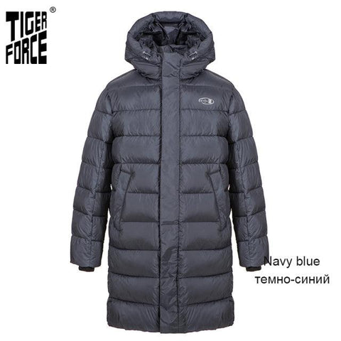 TIGER FORCE 2020 New Winter Jacket For Men Long black Warm Male Sports Casual fashion Thick outdoor Men&#39;s coat Warm Parka 70701 - ElitShop