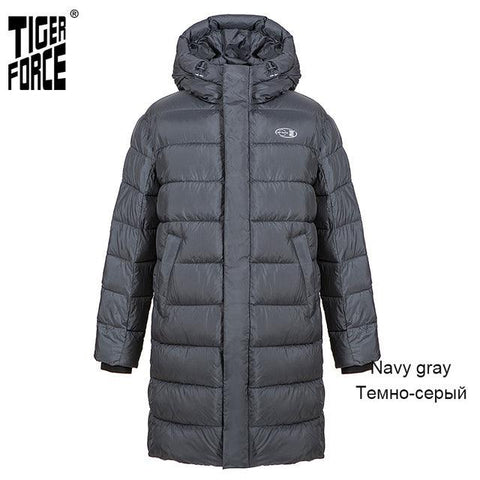 TIGER FORCE 2020 New Winter Jacket For Men Long black Warm Male Sports Casual fashion Thick outdoor Men&#39;s coat Warm Parka 70701 - ElitShop
