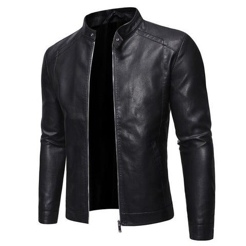 Men Faux Leather Jacket Motorcycle 5XL Men&#39;s Jackets Black Jaqueta De Couro Masculina Outwear Male PU Leather Coats Mens,ZA319 - ElitShop