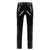 Mens Clothing Fashion Moto Pants Leather Zipper Crotchless Pants Wet Look Nightclub Performance Costumes Wet Look Trousers