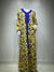 AB065 Ins Spring Summer Dress To The Floor Yellow Leaves Abaya Woman Muslim Set Female Jalabiya Arabic Evening Dress American V