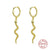 Canner 925 Sterling Silver Hoop Earrings Luxury Sparkling Snake Huggie Earrings For Women Fine Jewelry Serpiente pendientes W4