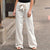 2021 Women Pants Fashion Linen Cotton Solid Elastic Waist Trousers Female Plus Size Ankle-length Trousers Summer Casual Pants