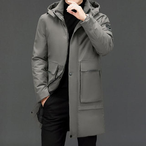 Top Grade Winter Designer Brand Long Casual Fashion Parka Jacket Men Windbreaker Outerwear Thicken Heavy Coats Clothes Men - ElitShop