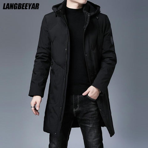 Top Quality Padded New Brand Casual Fashion Thick Warm Men Long Parka Winter Jacket Hooded Windbreaker Coats Mens Clothing 2022 - ElitShop