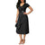 Plus Size Elegant Women Solid Color Short Sleeve V Neck Asymmetric Hem Waist Tight Midi Party Dress Ladies Evening Vestidos