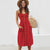 Plus Size Casual Print Summer Beach Dress 2021 Sundress Sexy Spaghetti Strap V-Neck Button Women Midi Vestidos Red Robe Femme