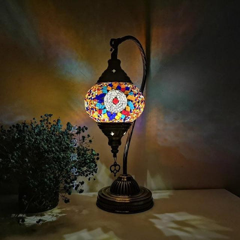 Turkish mosaic table Lamp vintage art deco Handcrafted lamparas de mesa mosaic Glass romantic bed light lamparas con mosaicos - ElitShop