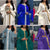 AB027 Women&#39;s Long Dress Abaya Malay Orang Melayu Clothing Muslim Kebaya Embroidery Jalabiya Butterfly Sleeves Blue White Robe